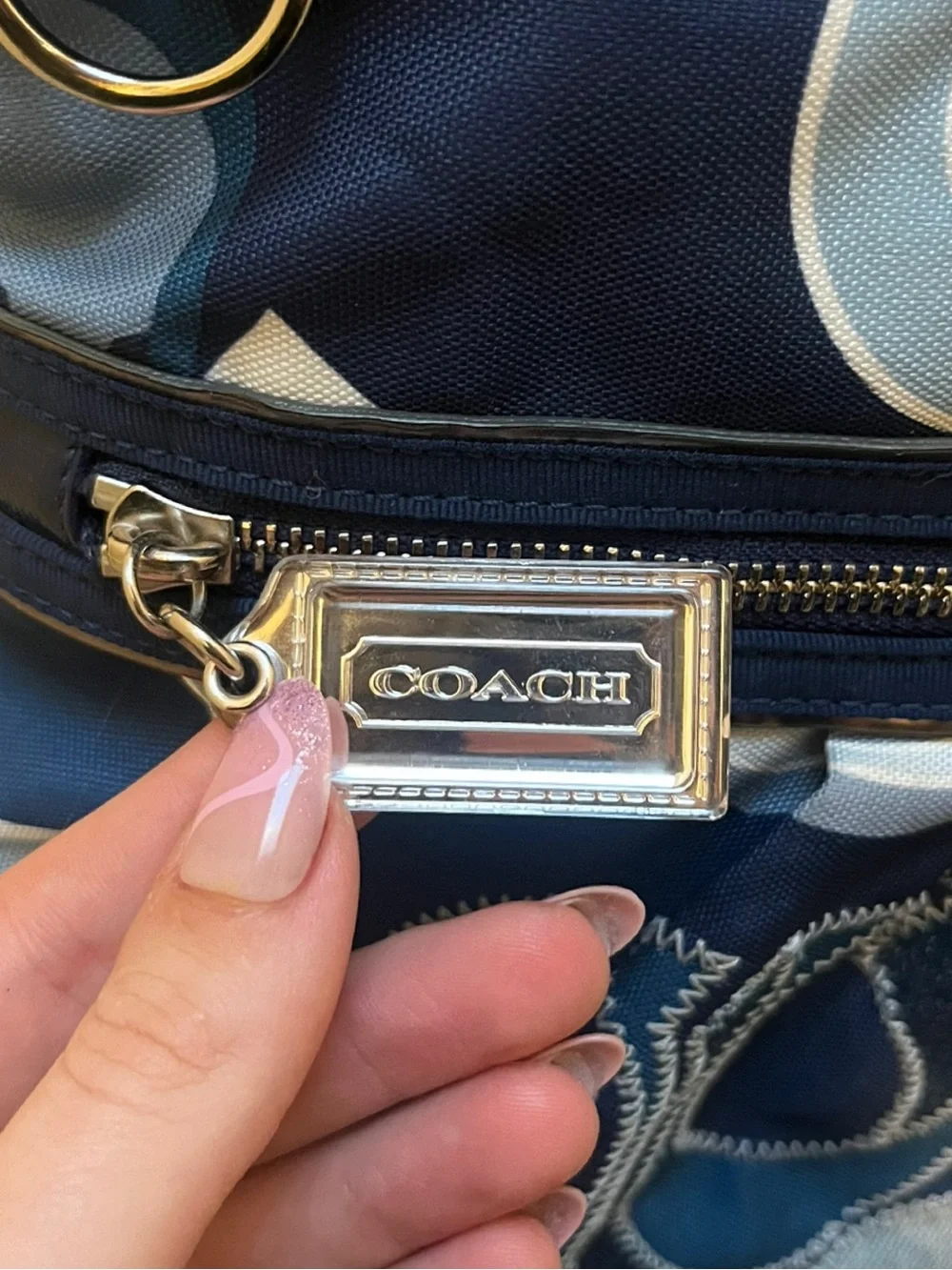 Coach Poppy Glam Pop Denim Appliqué Tote